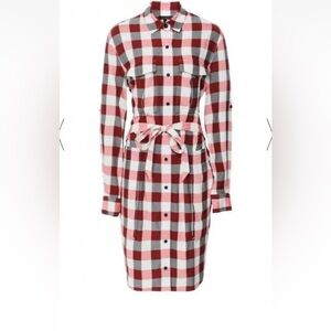 rag & bone Checkered Red and White Midi Dress